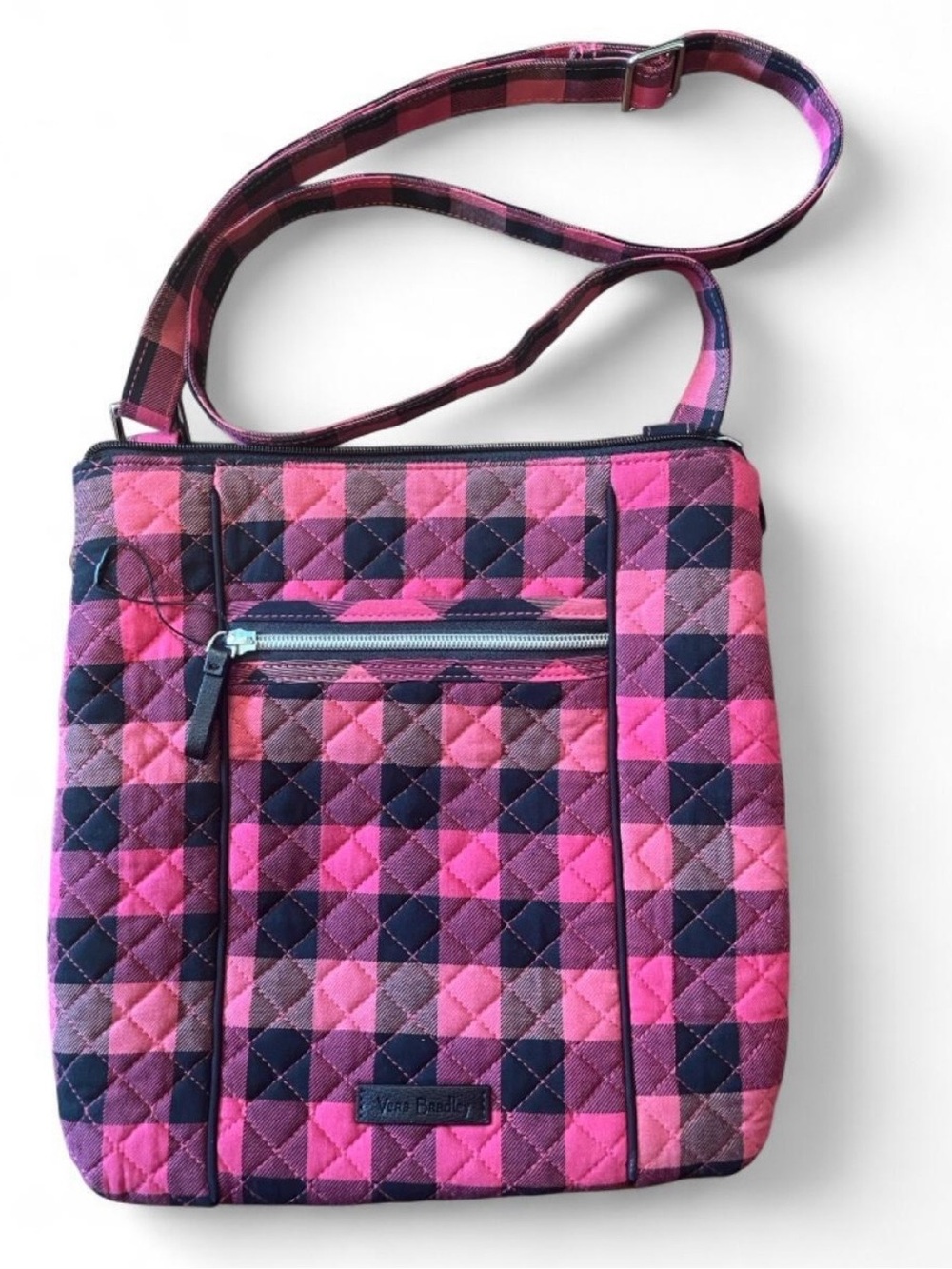 Vera Bradley Red/black plaid Quilted Crossbody Bag